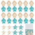 thumbnail image 1 of 1 caja de 180 piezas de cuentas de tortuga, estrellas de mar, a granel, blancas, azules y turquesas, con dijes de tortugas marinas y animales del océano., 1 of 9