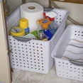 thumbnail image 3 of Sterilite Deep Ultra Plastic Storage Baskets w/ Handles, White, 30 Pack, 3 of 5