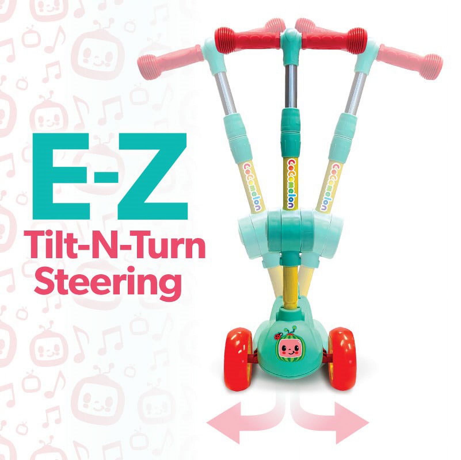 Spark.Create.Imagine Cocomelon 3 Wheel Light-Up Scooter with Folding Seat for Toddlers, Ages 3+
