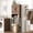Brown-Wood Door, variant on Fil-fresh Over The Toilet Storage Cabinet, Bathroom Organizers and Storage with Barn Doors, Thicken Metal Stand & MDF Wood Above Toilet Storage Cabinet, Freestanding Space Saver, Black