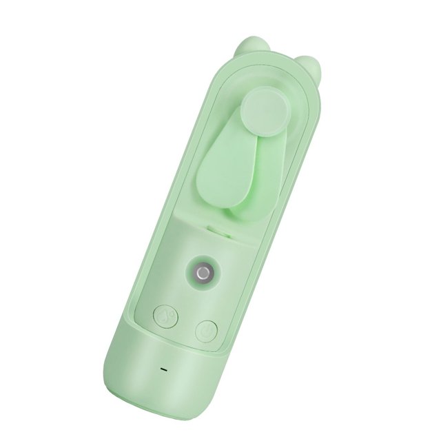 Advancent 3 en 1 Mini ventilador de mano Mist Spray USB recargable silencioso multifunción pulverizador de nebulización plegable para el hogar Accesorios para electrodomésticos Verde Advancent HA047585-03