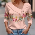 thumbnail image 1 of DPTALR Blouse Décontractée à Col en V Imprimée Boutonnée pour Femmes, 1 of 5