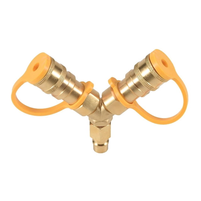 3/8 Inch Y-splitter Natural Gas Quick Connect Adapter,suitable For Natural Gas Grill,generator, Patio Firepit,etc.