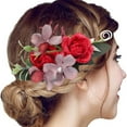 thumbnail image 2 of XASZHN Flower Hair Side Combs Slide Clips Floral Bows Hairpins Women Red_005 One Size, 2 of 5