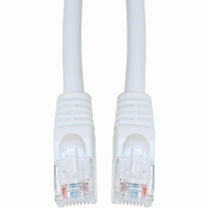 Cat6a White Ethernet Patch Cable, Snagless/Molded Boot, 500 MHz, 100 foot