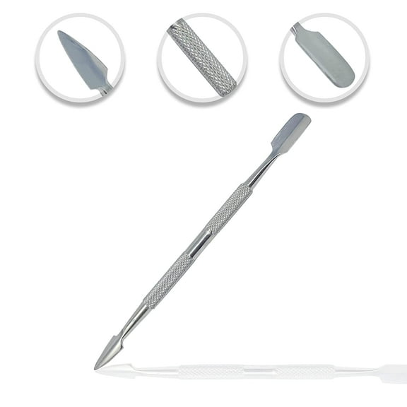Cynamed Care Cuticle Pusher and Spoon Nail Cleaner - Professional Grade Stainless Steel Cuticle Remover and Cutter - Durable Manicure and Pedicure Tool - for Fingernails and Toenails