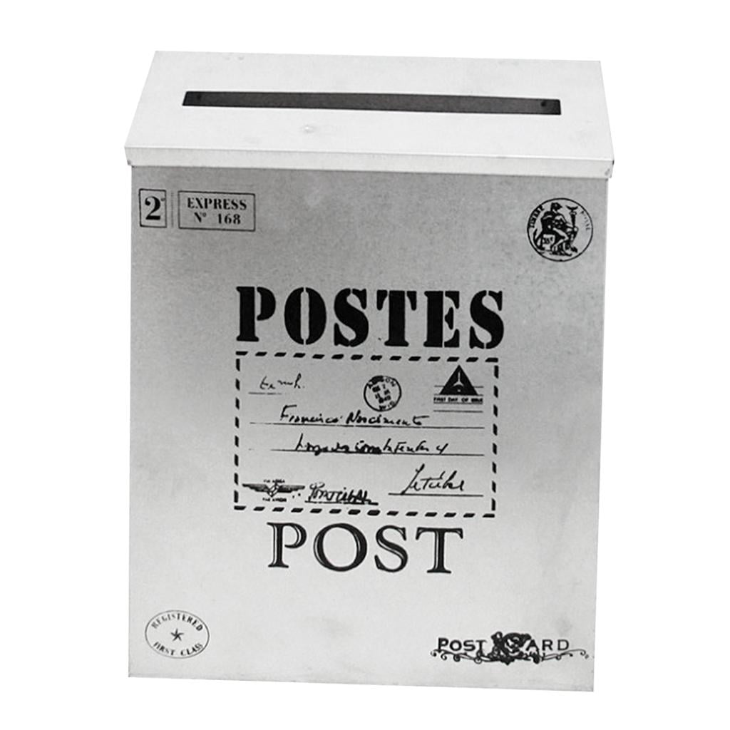 Vintage Post Box Mailbox Wall Mounted Secure Mail White-1
