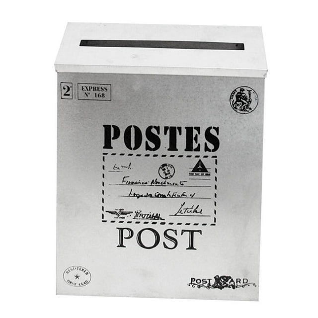 stanreset Vintage Galvanized Mailbox Letterbox Postbox Newspaper Box Holder Stainless Steel 30x23x6cm