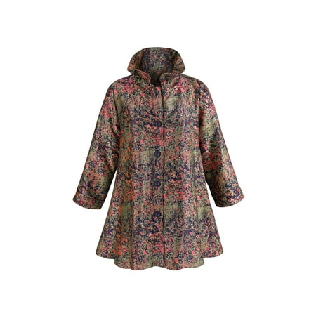 Catalog Classics Women S Impressionism Swing Jacket Button Down Loose Fit Coat