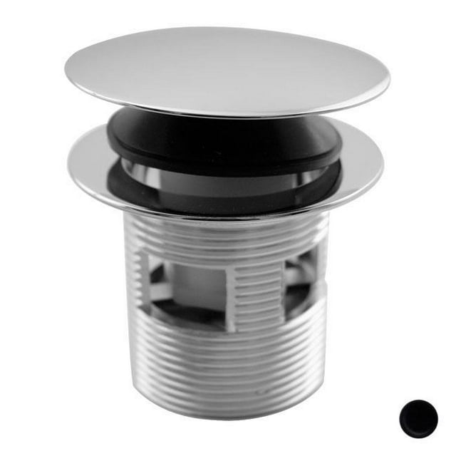 Westbrass D98R-62 Integrated Overflow Round Tip Toe Bath Drain - Powder Coat Flat Black