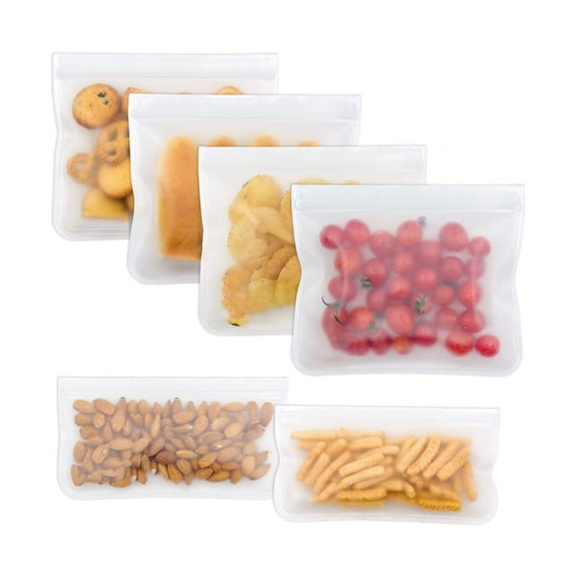 EASTIN Sac Alimentaire Frais 6/10 Pcs Sac de Rangement Réutilisable Transparent pour Sandwich Collation