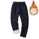 thumbnail image 1 of Pantalones largos de invierno para hombre, rectos, de terciopelo, informales, de uso diario, de rayón, 1 of 4