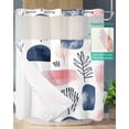thumbnail image 2 of No Hook Shower Curtains with Snap in Liner, Pink Navy Blue Abstract Art Waterproof Fabric Shower Curtain, Modern Geometric Art Double Layers & See-Through Top Window Bathroom Curtains 66''x72'', 2 of 6