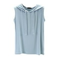 thumbnail image 2 of WCJM Women's Short Sleeve V-Neck Shirts Loose Casual Tee T-Shirt Women's Short Sleeve T-Shirt Women's Summer Sleeveless Hooded Tank Tops T Shirt for Athletic Relaxed Breathable, 2 of 7