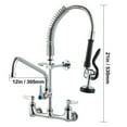 thumbnail image 4 of KFFKFF Kitchen Faucet with Pull Down Sprayer, Wall Mount Kitchen Brass Faucet 21" Height, 8" Mounting Space, Features 12" Swivel Spout & Pull-Out Spray, Fits Single to Triple Basin Sinks, 4 of 9