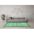 thumbnail image 3 of Ahgly Company Machine Washable Indoor Rectangle Oriental Turquoise Blue Traditional Area Rugs, 3' x 5', 3 of 4