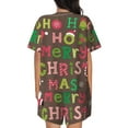 thumbnail image 6 of Fuzoiu Ho Ho Ho Merry Christmas Print Women's Short-Sleeved Pajama Set,Lounge Sleepwear Set,Womens Pajama Sets 2 Piece,Button-Up Top and Shorts with Pockets-Medium, 6 of 7
