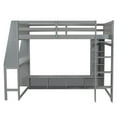 thumbnail image 6 of Bellemave Full Size Gaming Loft Bed with Desk and LED Lights, Wood Loft Beds Frame with 7 Storage Shelves and Hanging Clothes Rack, Small Space Saving Furniture for Bedroom Dorm (Full,Gray), 6 of 10