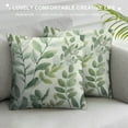 thumbnail image 3 of JRXY  Throw Pillow Covers Decorative Green Leaf Watercolor Eucalyptus Branches Hand Floral with Plant White Natural Greenery Twig Cushion Pillowcase Sofa Square Print White, 3 of 5