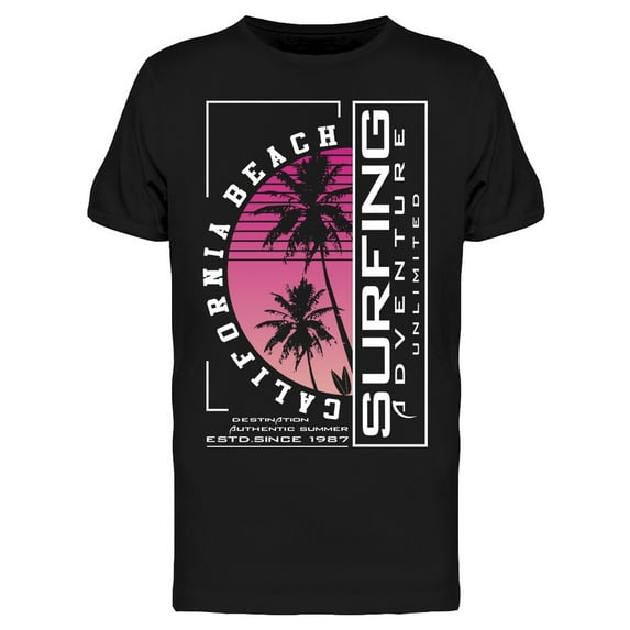 Surfing Adventure California T-Shirt Men -Image by Shutterstock, Male Large