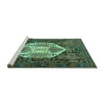 thumbnail image 2 of Ahgly Company Machine Washable Indoor Round Persian Turquoise Blue Traditional Area Rugs, 4' Round, 2 of 4