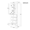 thumbnail image 3 of Bensa Modern Double Door Storage Cabinet with Drawers and Adjustable Shelves, Grey, 3 of 13