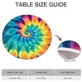 thumbnail image 6 of Colorful Rainbow Tie Dye Spiral Pattern Round Fitted Tablecloth with Elastic Edge,Dining Table Cover Waterproof,Outdoor Round Tablecloth for Camping,Dining,Indoor and Outdoor, 6 of 7