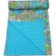 Aizza Trends Handmade Pure Cotton Kantha Quilt, Traditional Look Bed
