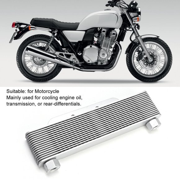 Oil Cooler, Aluminum Alloy 238 Mm 15 Drain Oil Cooler Motorcycle Oil Cooler Engine Oil Cooler Motorcycle Car General Accessories