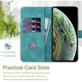 thumbnail image 2 of for iPhone X Case Wallet/iPhone Xs Case,Phone Case for iPhone 10,Card Holder Leather Stand Flip Cases,Wrist Strap, Closure,Shockproof Protective Cover for iPhone 10 X/XS (Green), 2 of 14