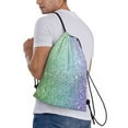 thumbnail image 4 of Yiaed Beautiful Glitter Print Drawstring Bags Drawstring Backpack Bulk String Back Pack Gym Sport Bag-Medium, 4 of 5