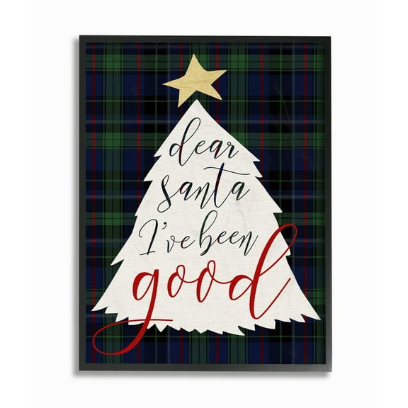 Stupell Dear Santa Christmas Tree Framed Giclee Texture Art 11 x 14
