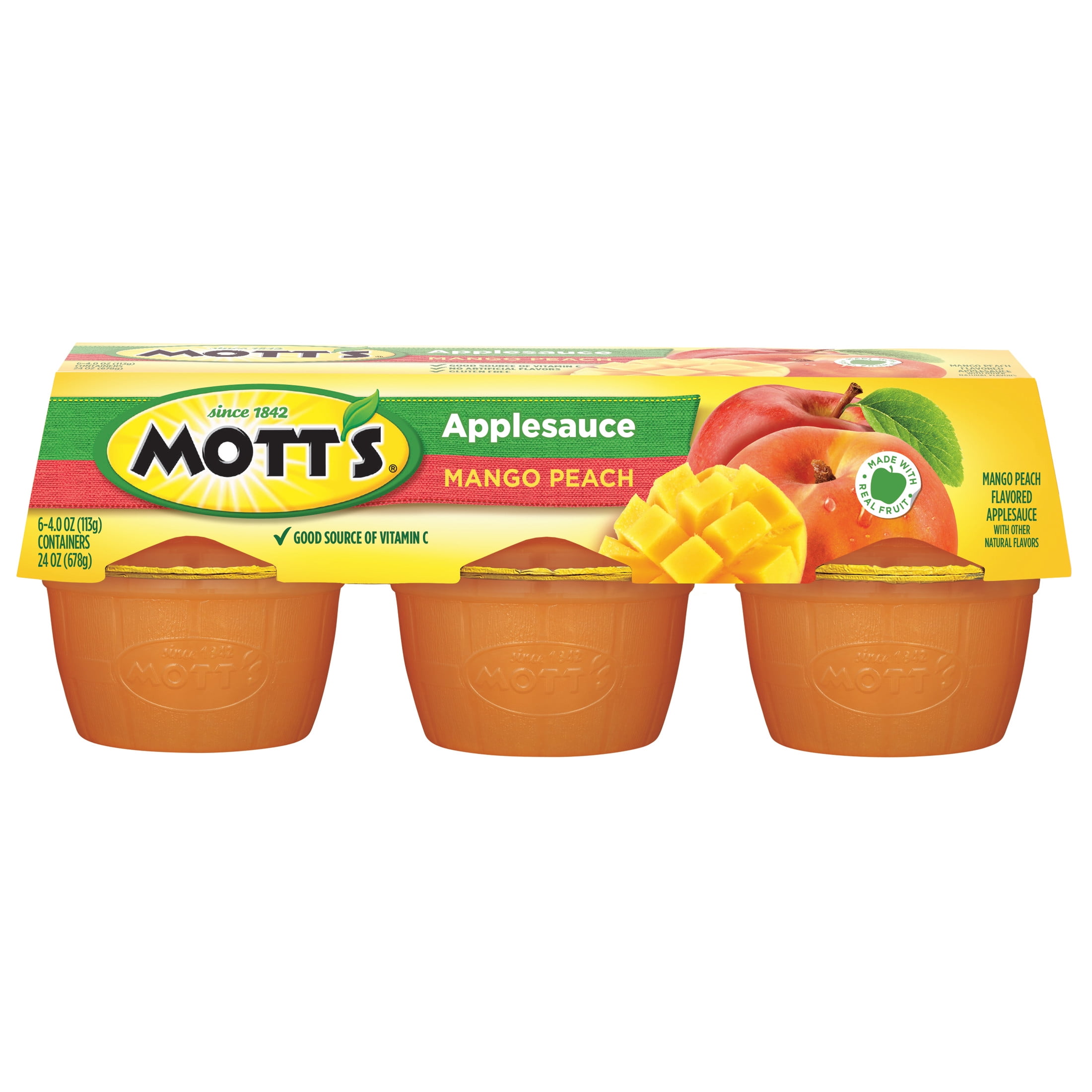 (12 pack) Mott's Mango Peach Applesauce, 4 Ounce Cup, 6 Count