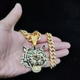thumbnail image 4 of Hip Hop 3D Tiger Pendant Necklace with 13mm Crystal Cuban Chain HipHop Iced Out Bling Necklaces Men Women Fashion Charm Jewelry, 4 of 8