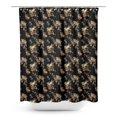 thumbnail image 1 of S4Sassy Black Black Berry & Yellow Sparrow Bird Printed Bathroom Curtain Waterproof Shower Drapes-60 x 70 Inch, 1 of 1