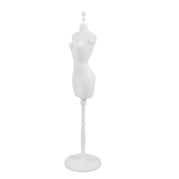 CTIRCHIU 1 Set of Clothing Mannequin Stand for Doll Clothing White Plastic with Round Base for Home Use