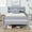 Grey, variant on Noble House 79" Twin Bed, Solid Rubber Wood Frame with Headboard and Footboard, Minimalist Bedroom, Grey