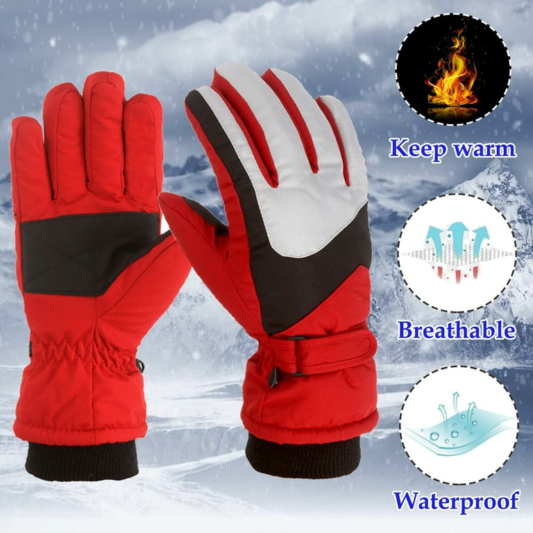 Ski Gloves Boys Girls Outdoor Skating Boarding Windproof Warm Gloves Baby  Mittens 