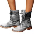 thumbnail image 1 of Women Ankle Boots Combat Lace Up Zipp Up Buckle Booties Shoes Round Toe, 1 of 6