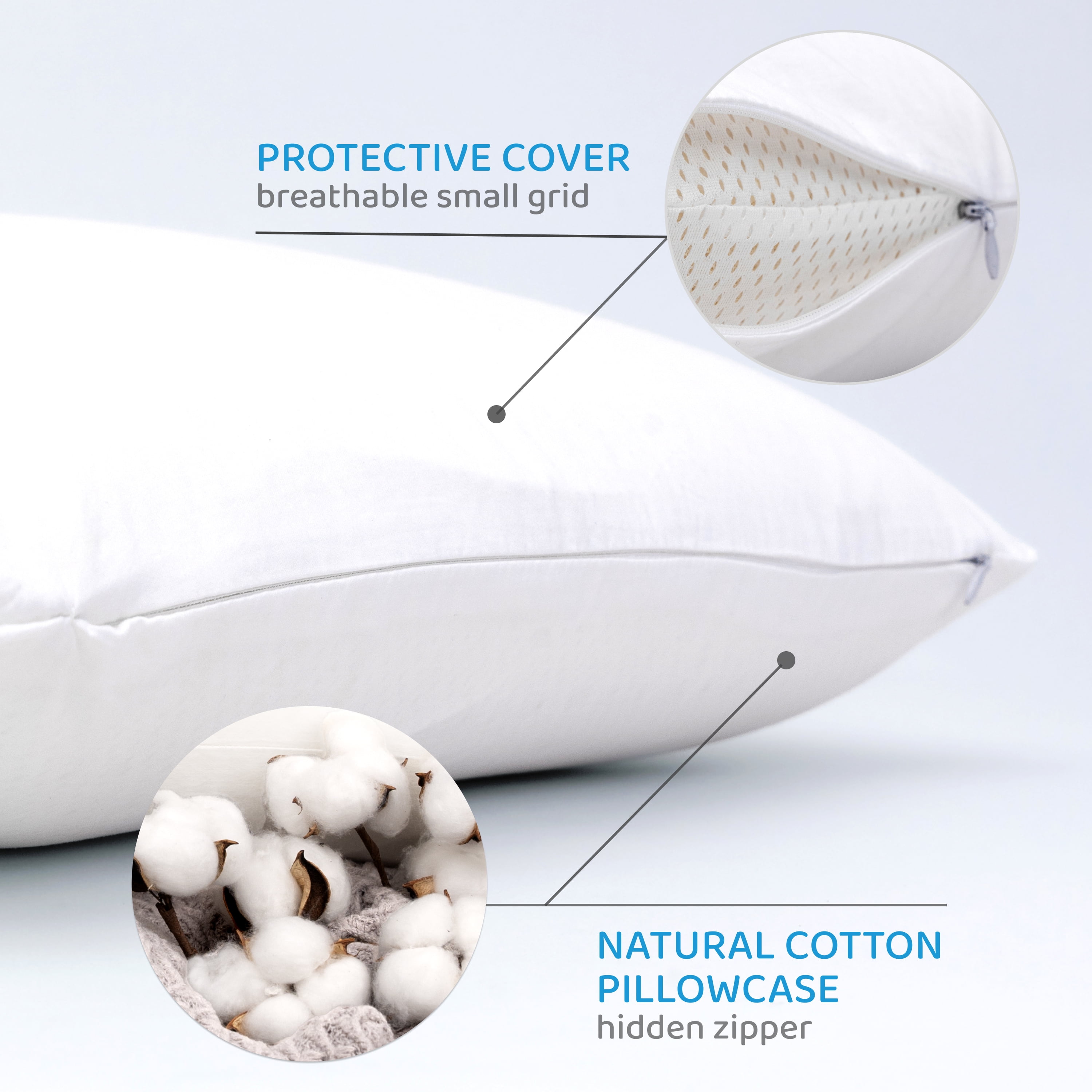 DREAMUS Natural Talalay Latex Pillow King Size High Loft