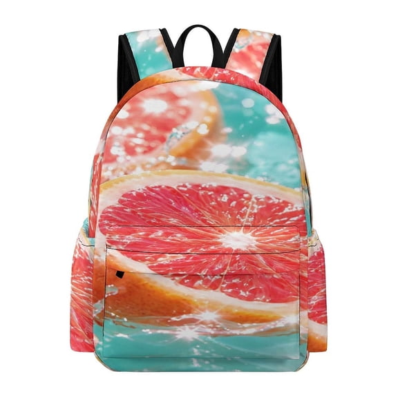BCIIG Grapefruit Slice Splash Water Pattern Printed Oxford Backpack, Large Capacity Laptop Backpack, Water Resistant, Travel Daypack for College Work Commuting Adults,