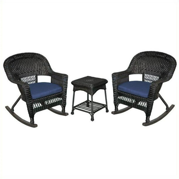 3pc Wicker Rocker Chair Set, Outdoor Wicker Rocker Chair Set