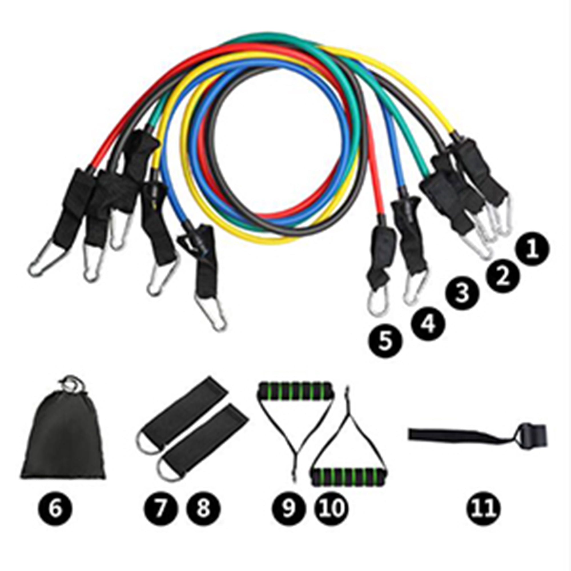 Exercise Resistance Bands Set Stretch Training Band Set with Door Anchor Physical Therapy Keep Fit Exercise Bands with Handles Ankle Straps and Carry Bag