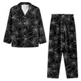 thumbnail image 2 of SEANATIVE Halloween Button Up Pajama for Men Spider Web Mens Halloween Pj Pants and Tops Size XS Long Sleeve Men Pajamas Set 2 Piece Jogger Loungewear with Pockets, 2 of 6