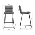 thumbnail image 4 of Glamour Home Ayers 26" Boucle Fabric Counter Stool in White (Set of 2), 4 of 8