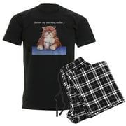 CafePress - Coffee Cat Men's Dark Pajamas - Men's Dark Loose Fit Cotton Pajama Set