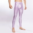 thumbnail image 2 of Wyobmus Men's Shapewear Yoga Pants Solid Color Silky High Elastic Mid-Rise Skinny Fit Pants Quick Drying Yoga Compression Pants Purple, 2 of 4