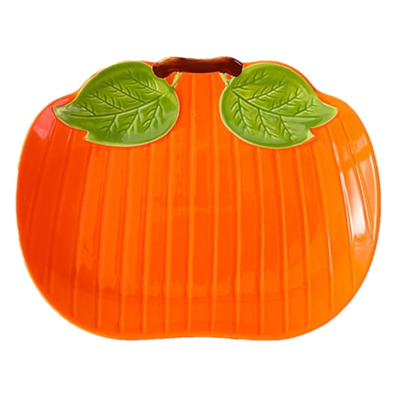 Shaped Ceramic Dinner Plate and Dessert Plate for Kitchen Pumpkin, Pumpkin Shaped Plate