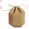 thumbnail image 3 of FRCOLOR gift box 50 Pcs Hexahedron Candy Boxes Kraft Paper Sugar Containers New Style Gift Boxes with Hemp Ropes for Wedding Party Ceremony - Size: S,2.76"X1.57"X3.54", 3 of 4