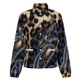 thumbnail image 5 of Jackets for Women Winter Coat Jackets Flannel Stand Collar Jacket(Leopard Print Sparkly Velvet Fabric,Size:S-4XL), 5 of 7